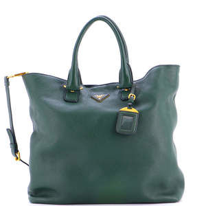 Prada Large Side Zip Convertible Tote Vitello Daino